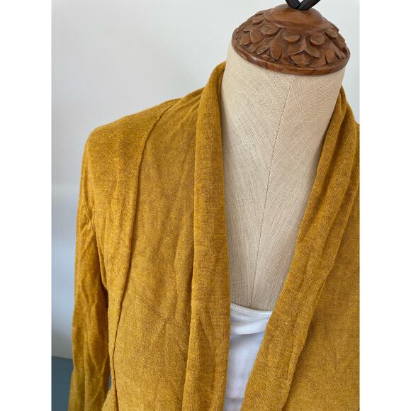 Zara Womens open front cardigan  mustard yellow size L - Picture 2 of 6